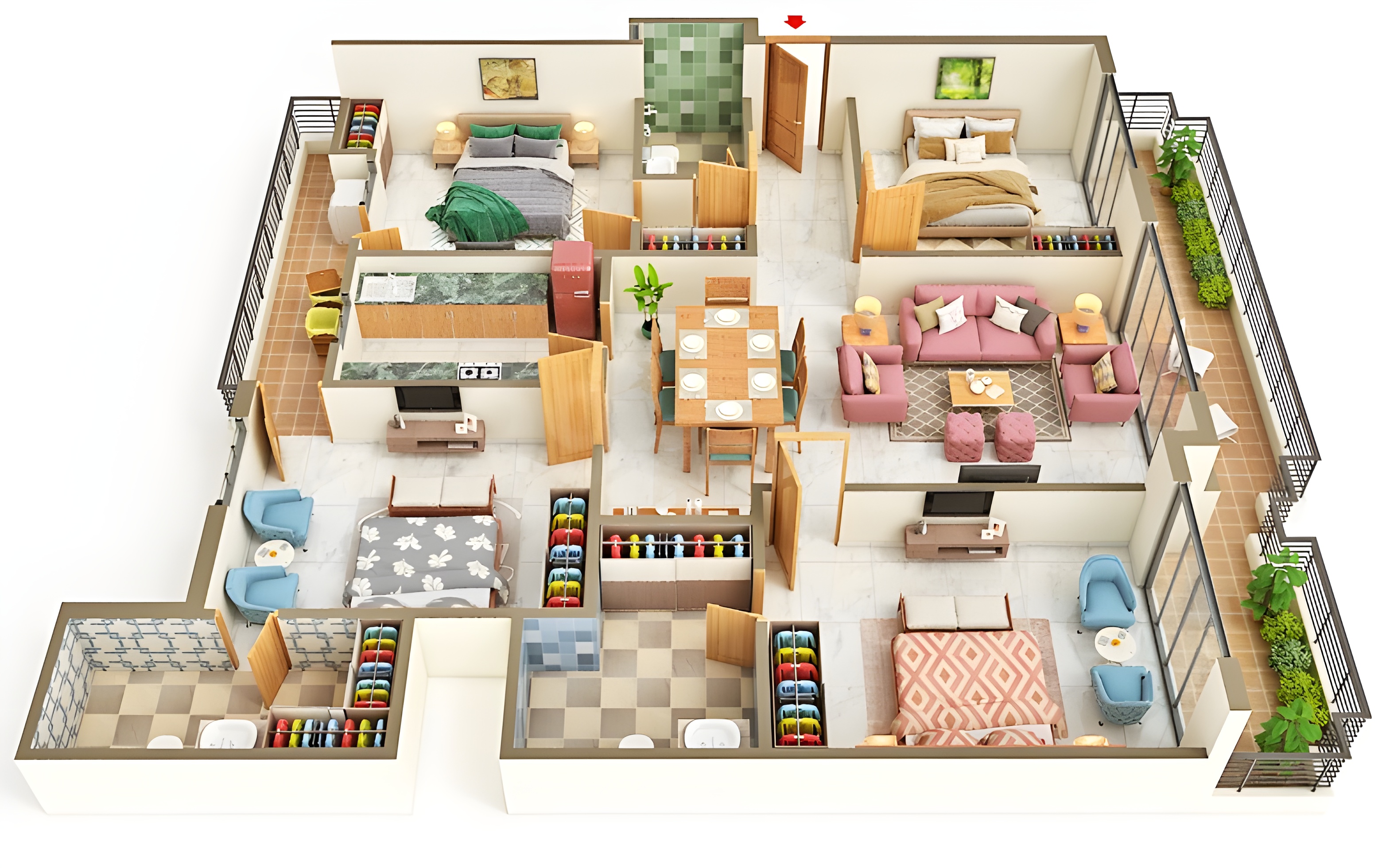 4 BHK Floor Plan
